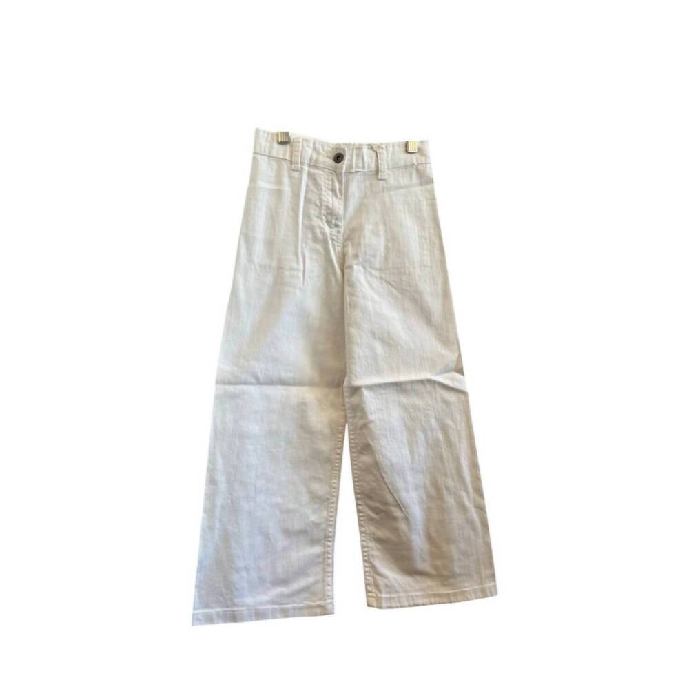 NEW LOSAN kid's wide leg twill pants in white